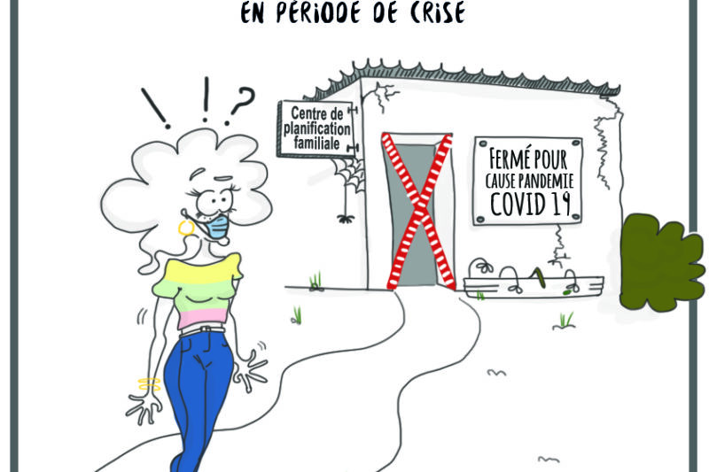 En dessin : pour garantir les droits et la santé des femmes, il faut maintenir les services essentiels en période de crise